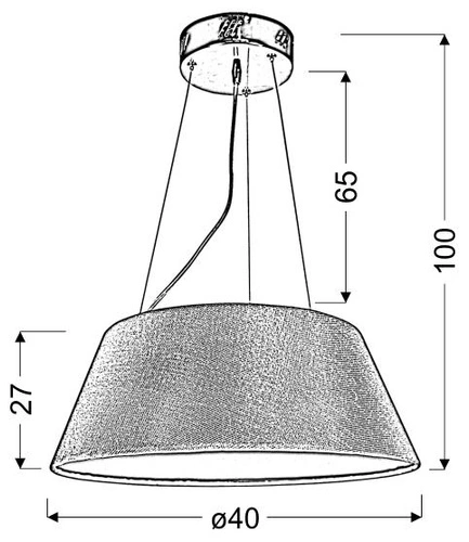 Lampa wisząca Gusto okrągły 40 19W LED czarny