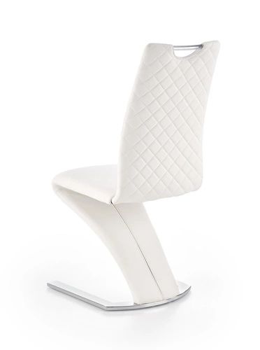 Krzesło do jadalni Georgia Intesi białe nowoczesne tapicerowane ekoskóra na chromowanej nodze