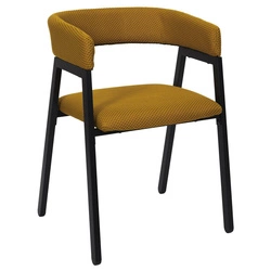 Krzesło tapicerowane Craft Intesi do jadalni i kuchni żółte nowoczesne z podłokietnikami