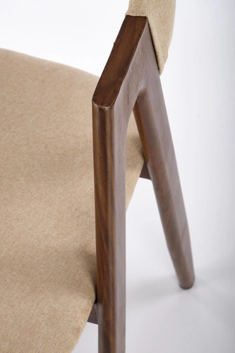 Krzesło tapicerowane Island beżowe z podłokietnikami do jadalni nowoczesne skandynawskie Intesi