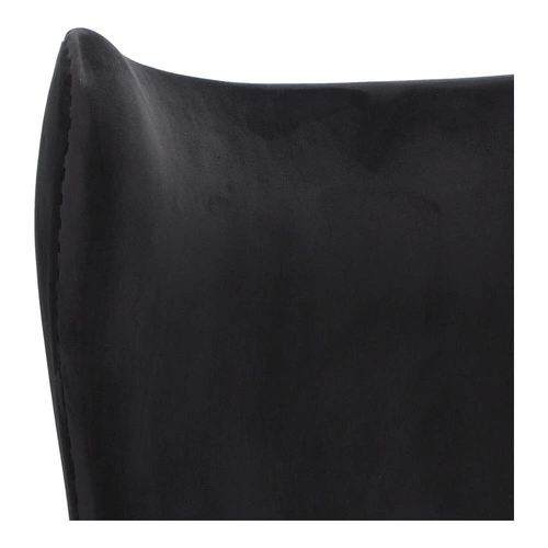 Fotel Jajo Egg czarny welur obrotowy do salonu nowoczesny glamour srebrna podstawa