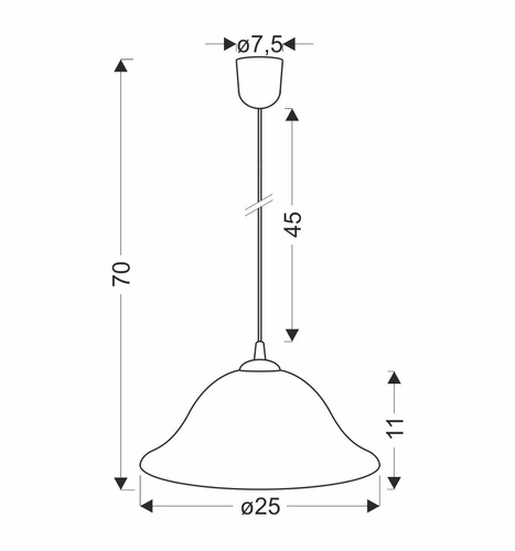 Lampa wisząca Vera chromowy 1x60W E27 klosz alabastrowy