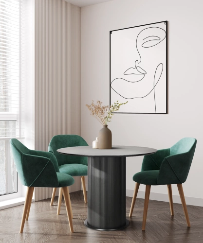 Stół okrągły Elia 100 cm czarny nowoczesny do jadalni i salonu na jednej nodze Intesi