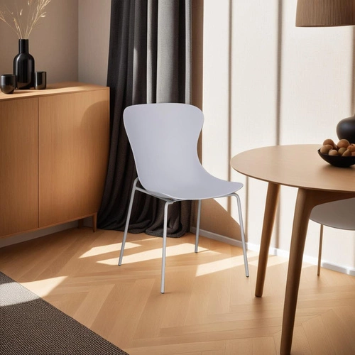 Krzesło do jadalni Diapo Intesi szare nowoczesne z polipropylenu łatwe czyszczenie