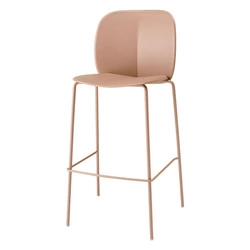 Hoker z oparciem Mentha biały nowoczesny 65 cm do kuchni i wyspy, technopolimer SCAB