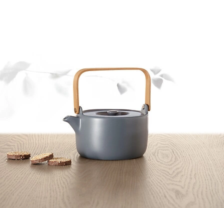 Imbryk ceramiczny Nature blue 800 ml 5five simply smart do parzenia herbaty z bambusową rączką