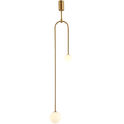 Lampa wisząca kula Loop złota nowoczesna do salonu i nad wyspę 123 cm Step into Design