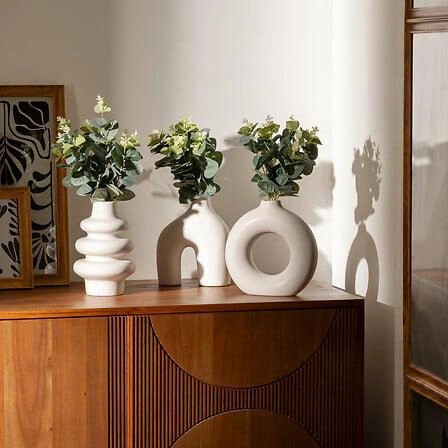 Wazon Suza łuk ze sztucznym eukalitusem 30cm