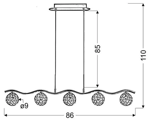 Lampa wisząca Starlet 5x40W G9 chrom/transparent