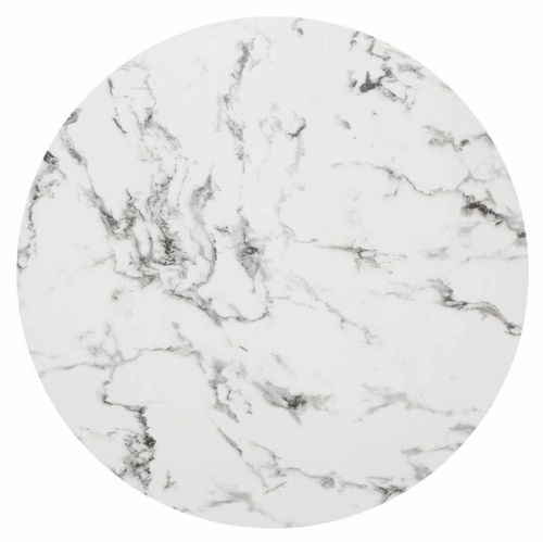 Stół okrągły glamour Rayo 120 cm biały marmur złoty szklany do jadalni i salonu Atmosphera