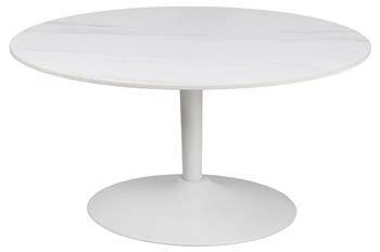 Stolik kawowy Malta okrągły 60 cm biały marmur nowoczesny do salonu Actona