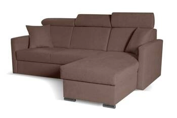 Narożnik Mils z funkcją spania brązowy tkanina Soro 28