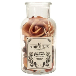 Szklany słój 16cm z pot pourri pomarańczowe