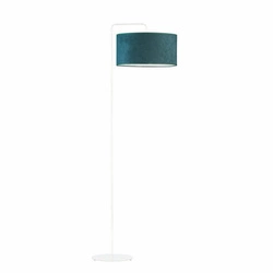 Lampa stojąca do salonu nowoczesna BOLIVIA zielona welurowa z abażurem Lysne 156 cm