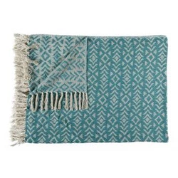 Nowoczesna narzuta bawełniana Vanir morska 150x200 cm na łóżko do sypialni Intesi