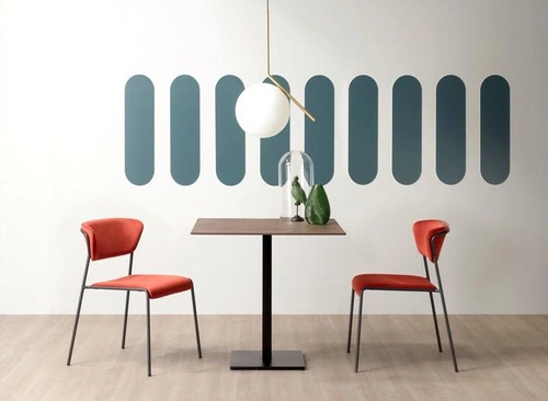 Krzesło tapicerowane Lisa do jadalni i salonu nowoczesne pomarańczowe na metalowych nogach