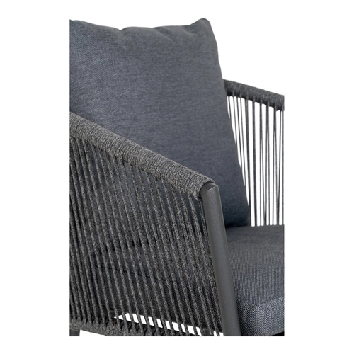 Krzesło ogrodowe nowoczesne Salerno granatowe z podłokietnikami na metalowych nogach Intesi