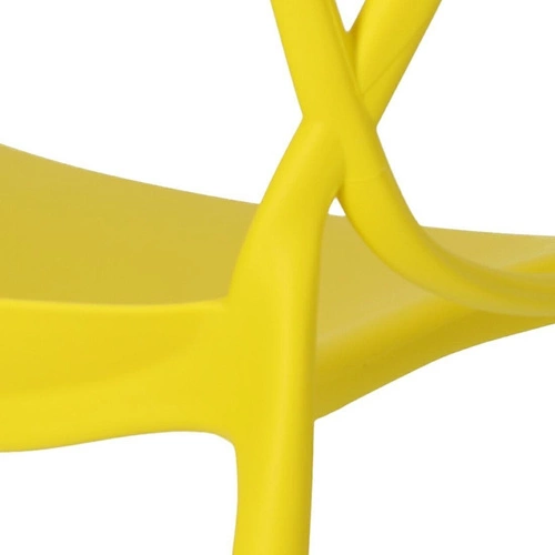 Krzesło Lexi żółte inspirowane Master chair do jadalni nowoczesne sztaplowane z podłokietnikami