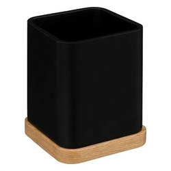 Natureo czarny kubek na szczoteczki do zębów bambusowy do łazienki loftowy