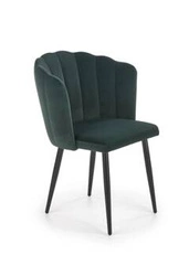 Krzesło do jadalni Toes Intesi tapicerowane welur zielony z podłokietnikami nowoczesne