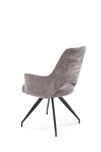 Krzesło obrotowe tapicerowane Naty Intesi szare z podłokietnikami nowoczesne do biura