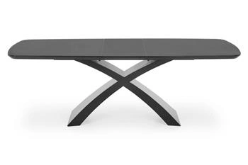 Stół rozkładany do jadalni Siles nowoczesny czarny szklany blat 180–220 cm Intesi