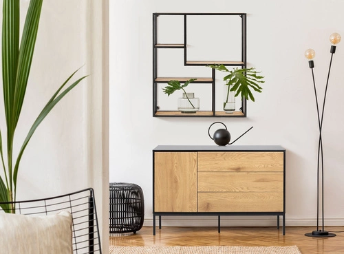 Regał wiszący Oxford VIII metalowy na książki i dekoracje do salonu w stylu industrialnym 75 cm