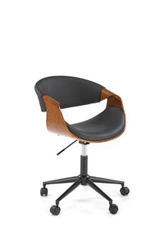 Fotel biurowy ergonomiczny Nadi czarny orzechowy obrotowy z podłokietnikami do biura