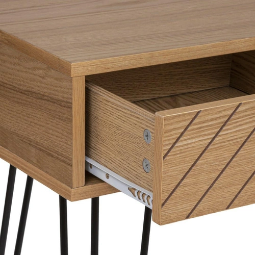 Konsola Naomi industrialna z szufladami i półką do przedpokoju lub sypialni, front jodełka