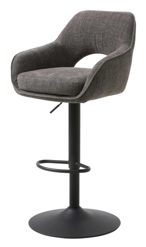 Hoker Cowley szary tapicerowany do kuchni regulowany z oparciem