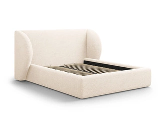 Łóżko tapicerowane Miley II beżowe z pojemnikiem 160x200 nowoczesne do sypialni