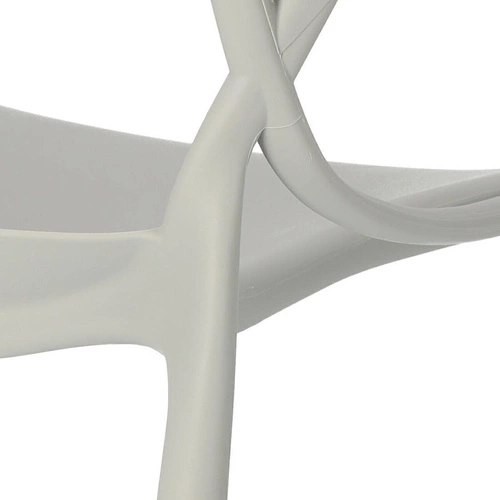 Krzesło do jadalni Lexi szare inspirowane Master chair nowoczesne, sztaplowane, z podłokietnikami