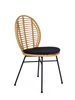 Krzesło Rotin boho rattanowe do jadalni i salonu na czarnej stalowej podstawie Intesi