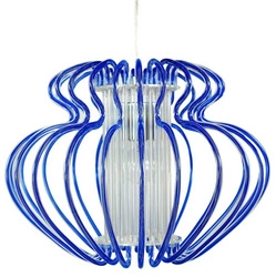Lampa sufitowa wisząca Imperia niebieska nowoczesna do salonu i jadalni 52 cm