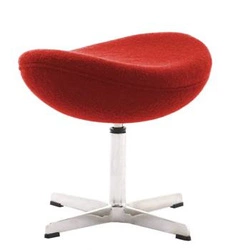 Podnóżek tapicerowany Jajo kaszmir czerwony inspirowany Egg do salonu nowoczesny D2.DESIGN