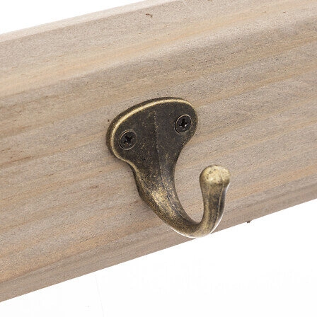 Wieszak ścienny do przedpokoju Feeric Christmas narta drewniany naturalny z 6 hakami