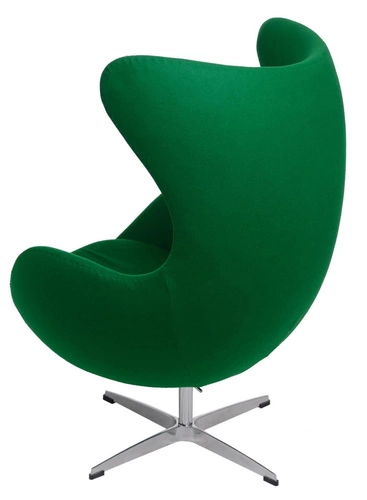 Fotel uszak Jajo zielony kaszmir obrotowy bujany do salonu nowoczesny glamour D2.DESIGN