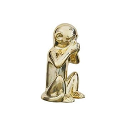Figurka dekoracyjna Monkey złota ceramiczna do salonu nowoczesna 30 cm Intesi