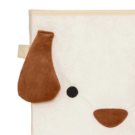 Składane pudełko do regału 30x30 Atmosphera Dog beżowe na zabawki i do pokoju dziecięcego