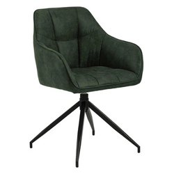 Krzesło tapicerowane Brenda Actona oliwkowe obrotowe z podłokietnikami do jadalni nowoczesne