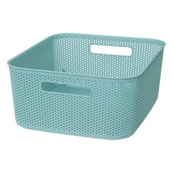 Kosz do przechowywania plastikowy Grochy 11l niebieski z uchwytami 5five simply smart