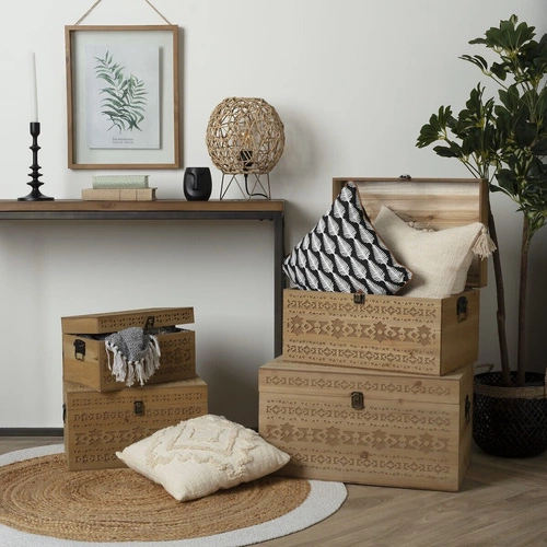 Lampka nocna boho Raahe Atmosphera z plecionym kloszem do sypialni lub salonu 33,5 cm