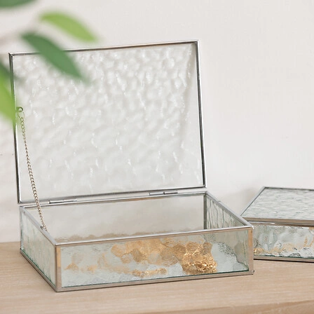 Zestaw 2 lustrzanych szkatułek na biżuterię Ania Atmosphera srebrne dekoracyjne glamour