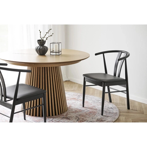 Krzesło drewniane Artenara Intesi czarne tapicerowane ekoskóra do jadalni i salonu nowoczesne