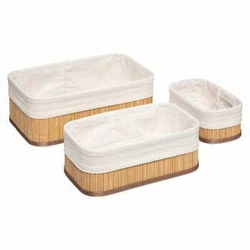 Zestaw 3 bambusowych koszy Vannerie do przechowywania na regał nowoczesny styl