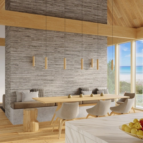 Nowoczesny kinkiet ścienny LINO biały z naturalnego drewna do salonu i sypialni