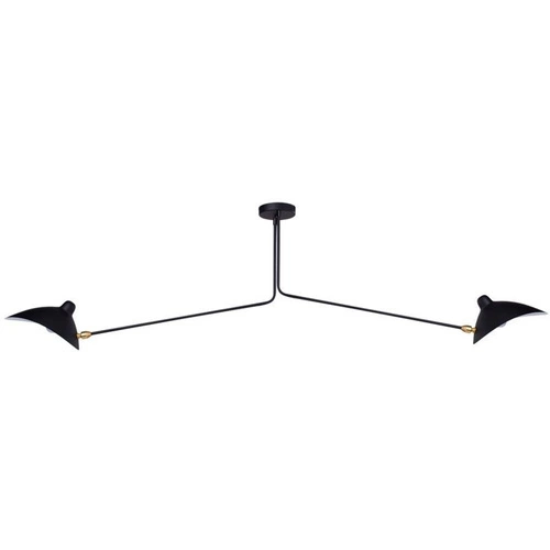 Lampa sufitowa CRANE-2P czarna metalowa dwuramienna do salonu i jadalni Step into Design