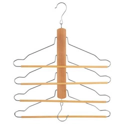 5five drewniany wieszak do szafy na 4 koszule lub spodnie pionowy