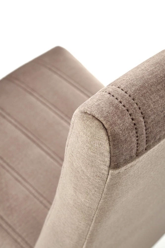 Krzesło tapicerowane Arizona Intesi beżowe z czarnymi drewnianymi nogami do jadalni i salonu