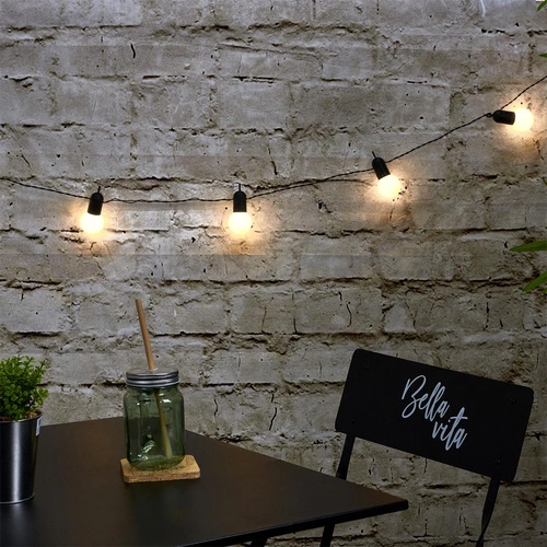 Girlanda świetlna solarna LED Intesi biała do ogrodu i na balkon 20 żarówek zewnętrzna
